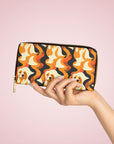 Golden Woof Abstract Glamour Zipper Wallet