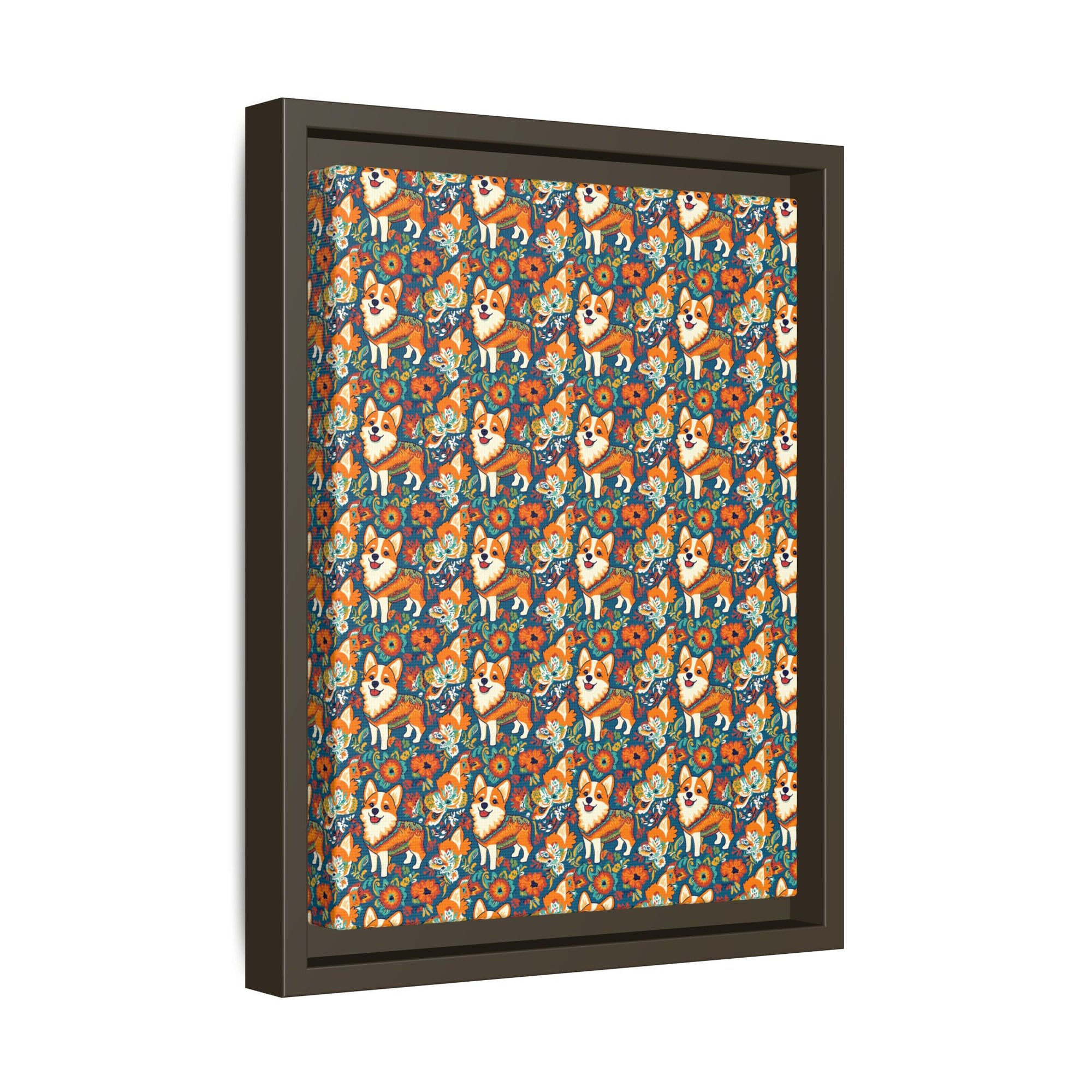 Corgi Carnival Couture Matte Canvas, Framed