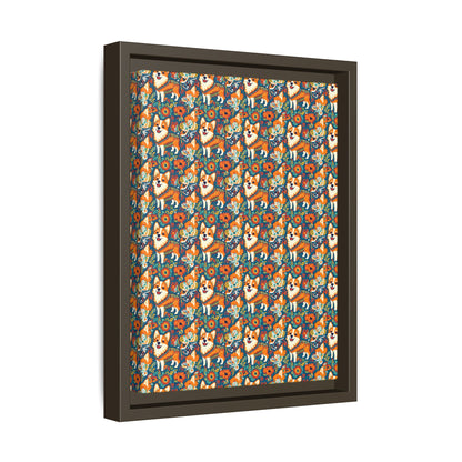 Corgi Carnival Couture Matte Canvas, Framed