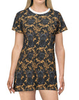 Regal Frenchie Noir Elegance T-Shirt Dress