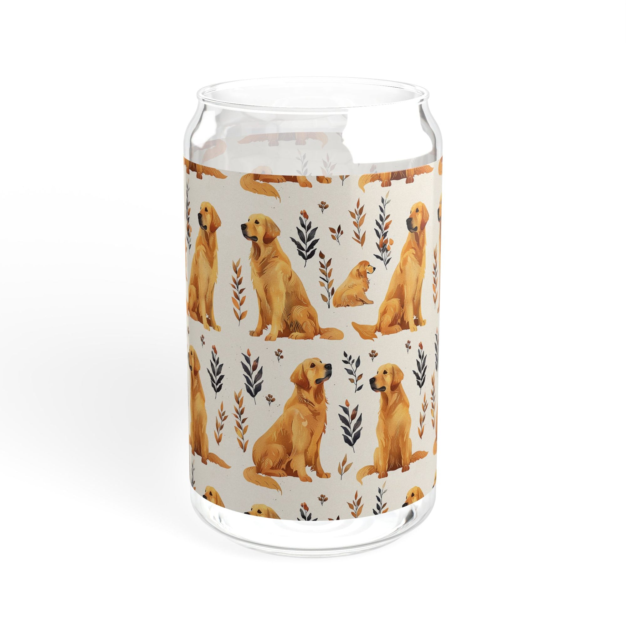 Golden Glamour Paws - Luxe Licks for Regal Retrievers Sipper Glass