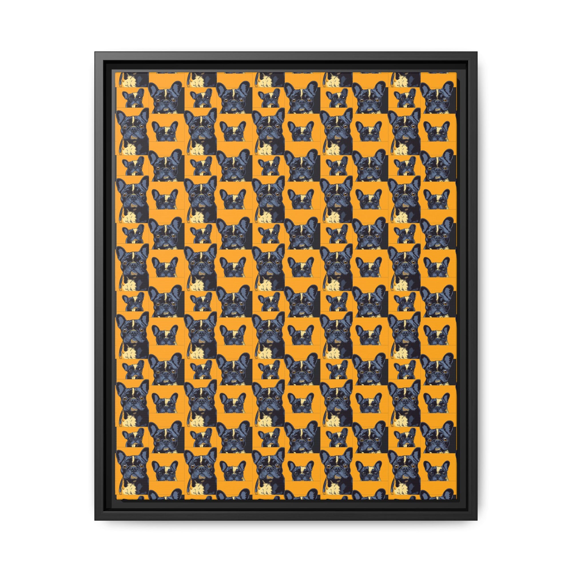 Frenchie Pawsitively Pawsome Peek-a-Boo Perfection Matte Canvas, Framed