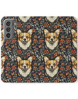 Floofy Corgi Blossom Blast Flip Cases