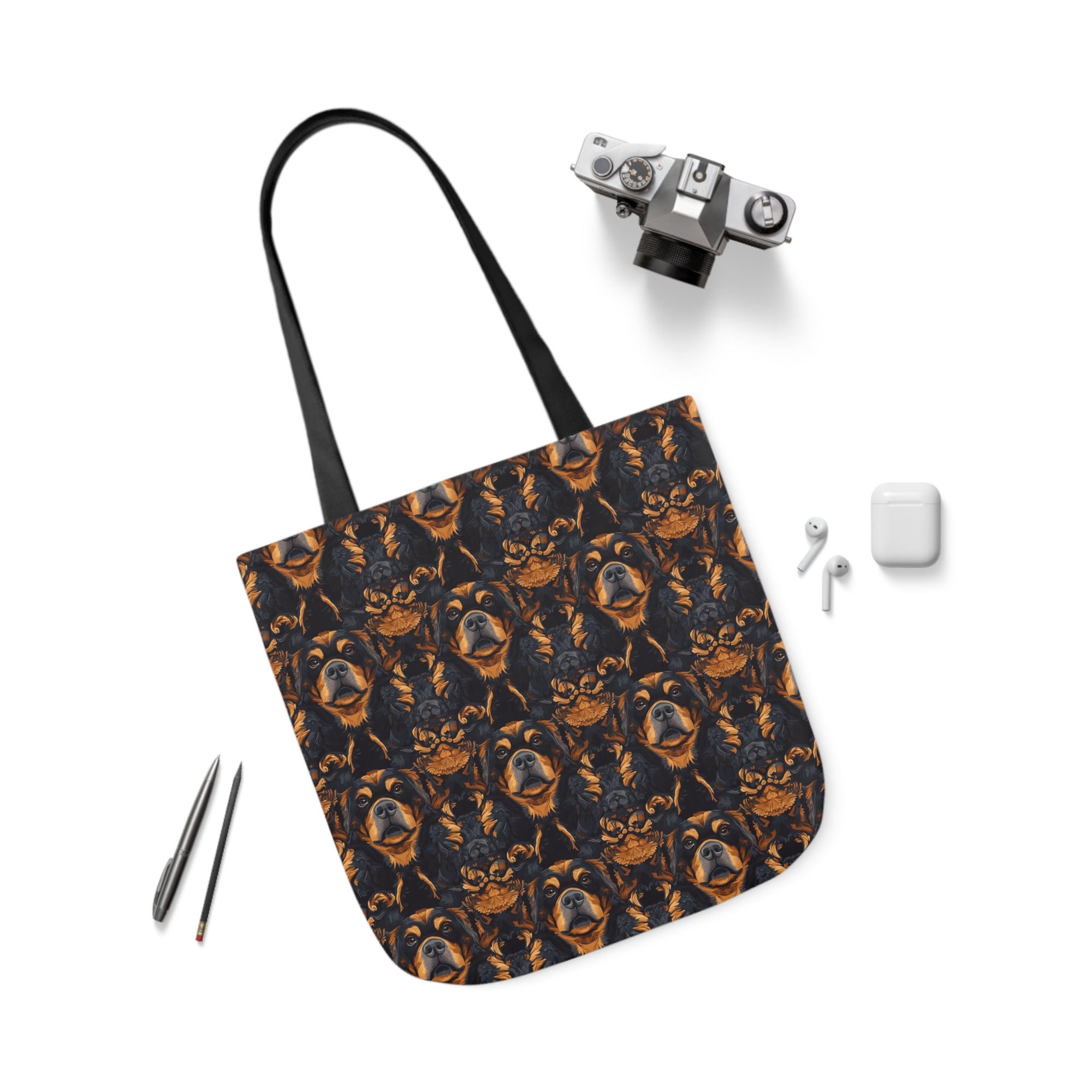 Modern Rottweiler Royalty Canvas Tote Bag