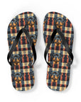 Pawsome Rottweiler Royalty Plaid Flip Flops