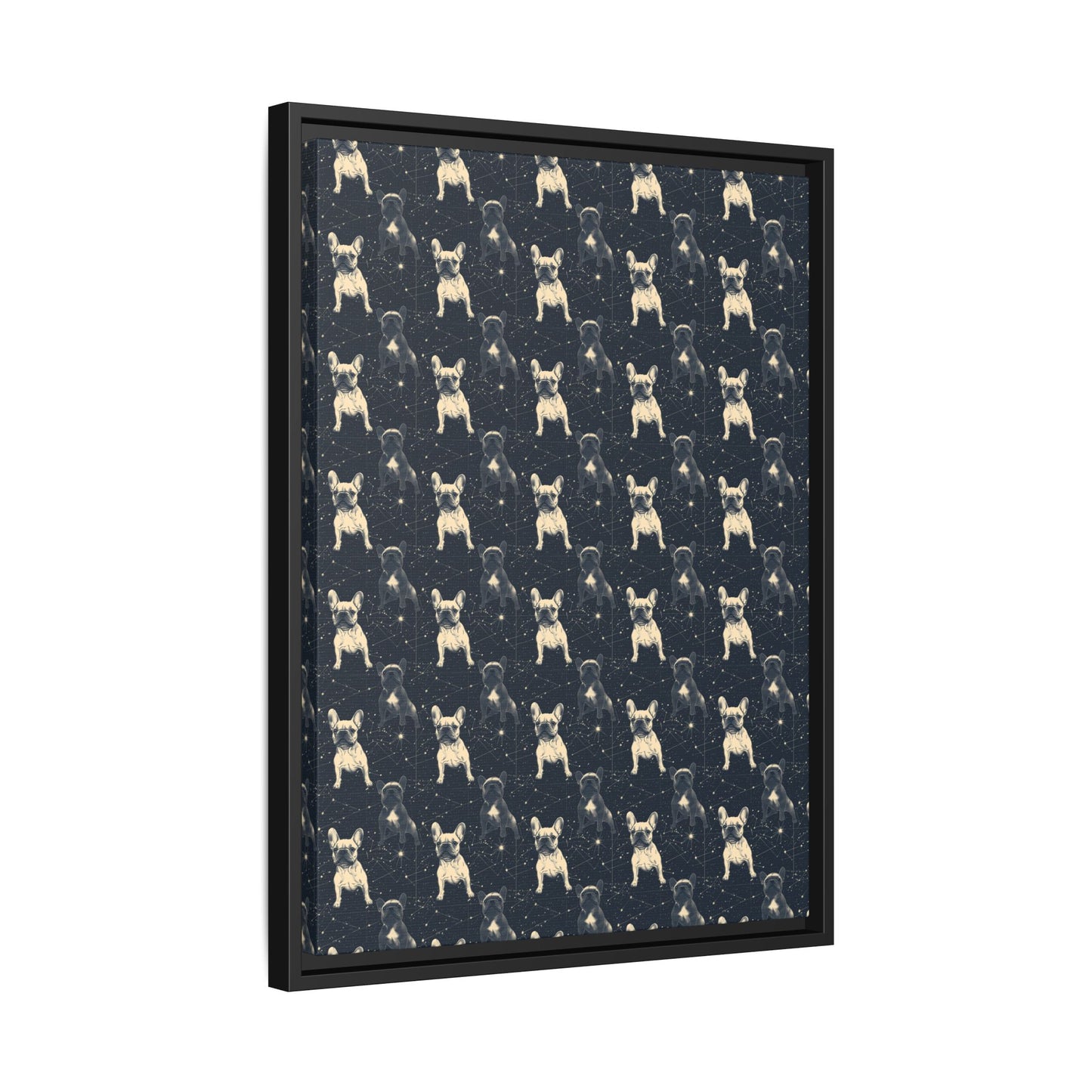 Frenchie Celestial Soar Matte Canvas, Framed