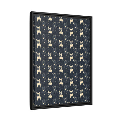 Frenchie Celestial Soar Matte Canvas, Framed