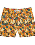 Frenchie Glow-Up Galore Men's Mid-Length Swim Shorts