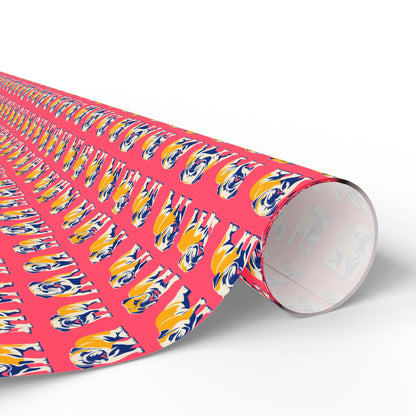 Bubblegum Glamour Bulldog Bouquet Wrapping Paper