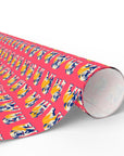 Bubblegum Glamour Bulldog Bouquet Wrapping Paper