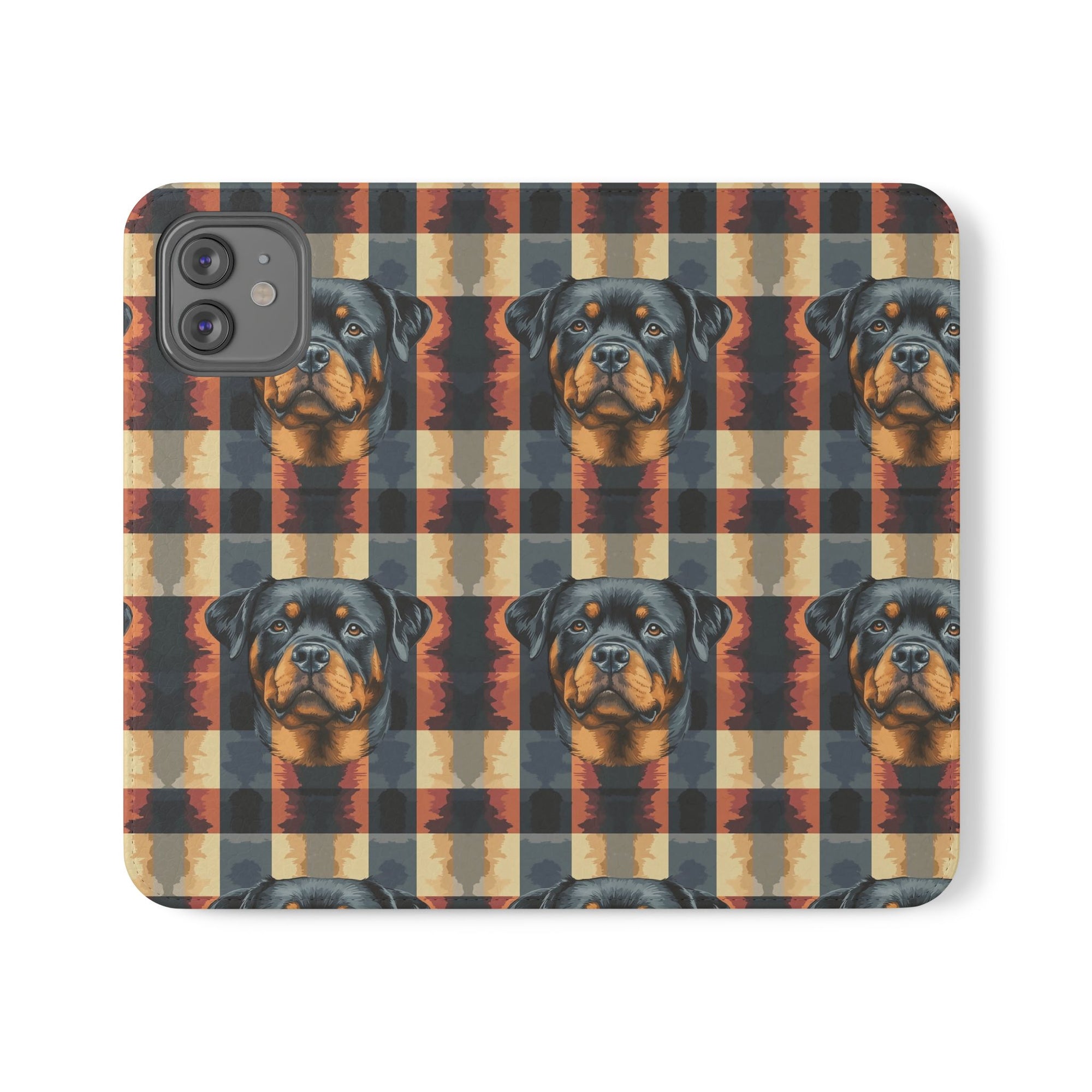 Pawsome Rottweiler Royalty Plaid Flip Cases