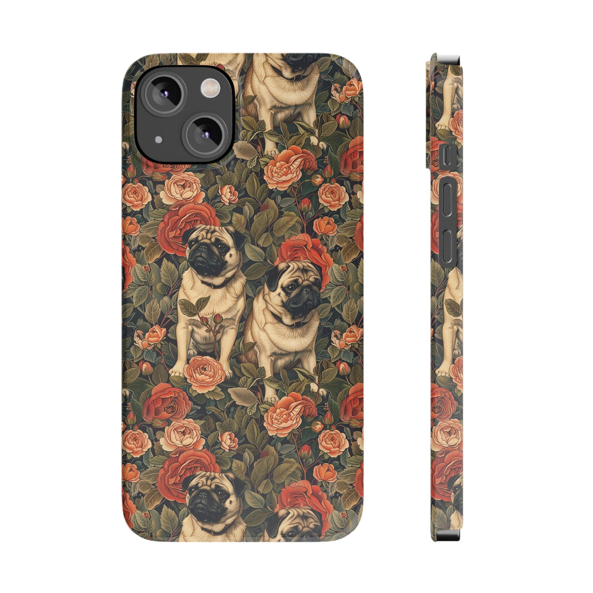 Blooming Pug Paradise Slim Phone Cases