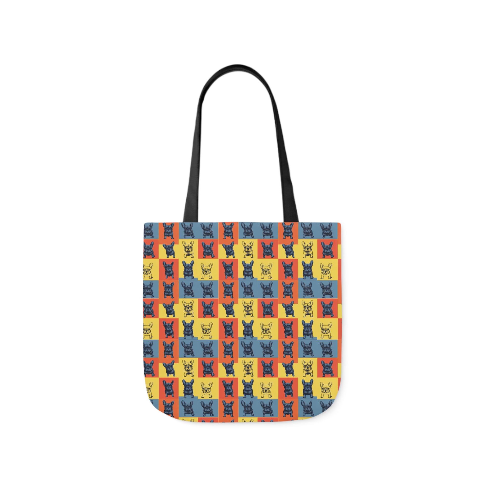 Frenchie Pop Art Pawfection Grid Canvas Tote Bag