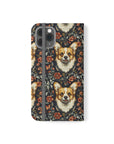 Floofy Corgi Blossom Blast Flip Cases