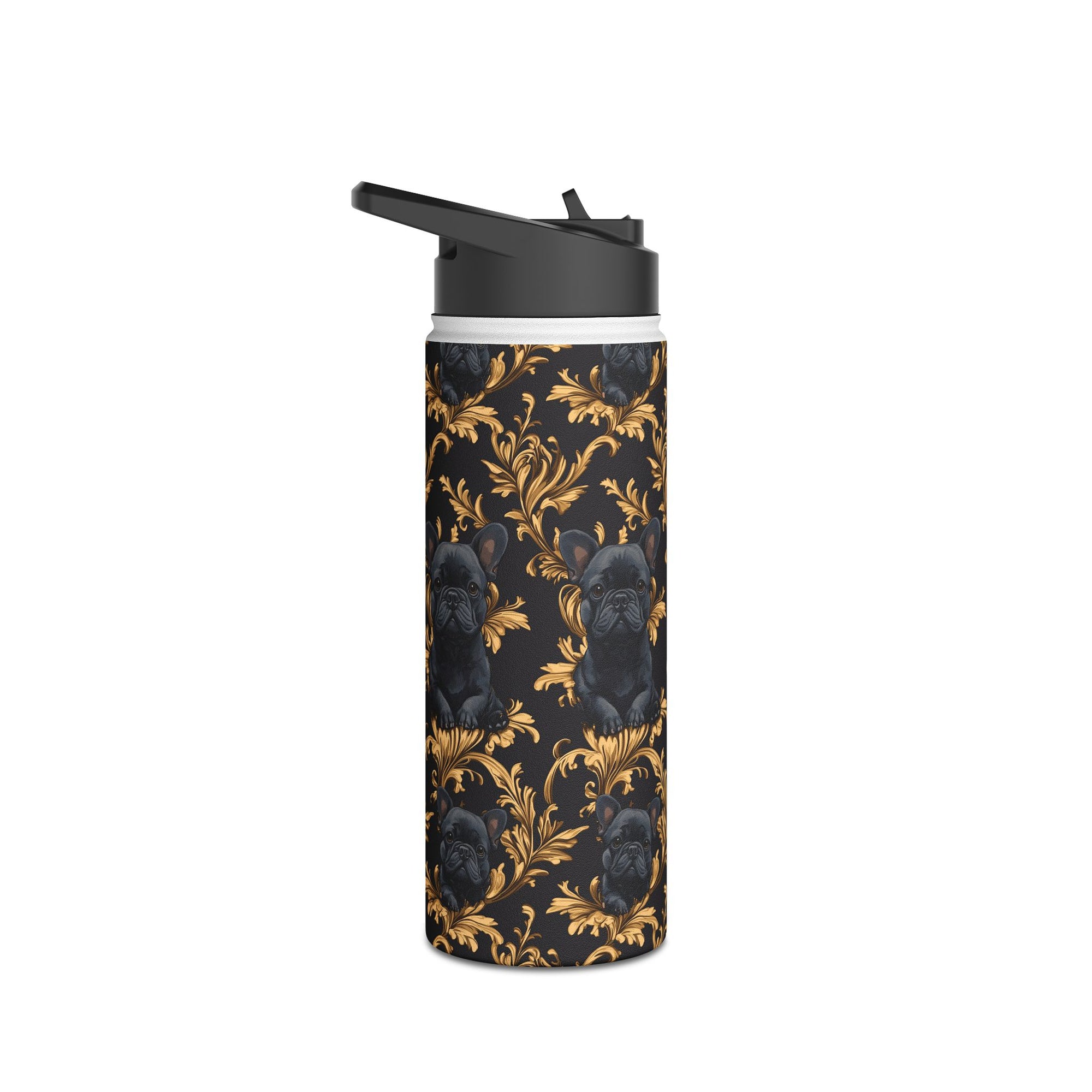 Regal Frenchie Noir Elegance Stainless Steel Water Bottle