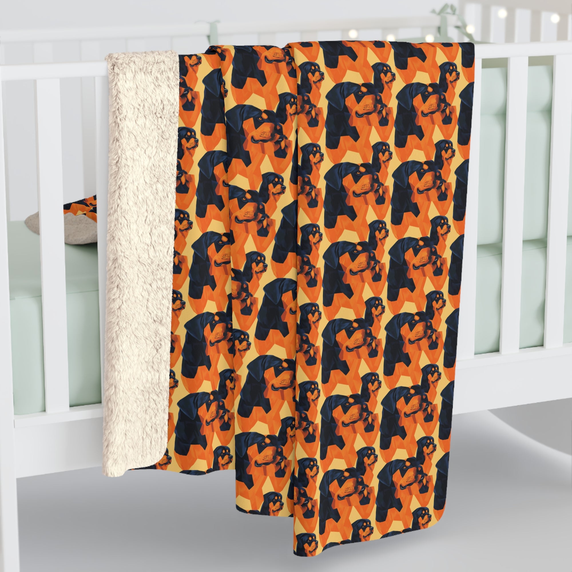 Rottweiler Chic Pawsitivity Sherpa Fleece Blanket