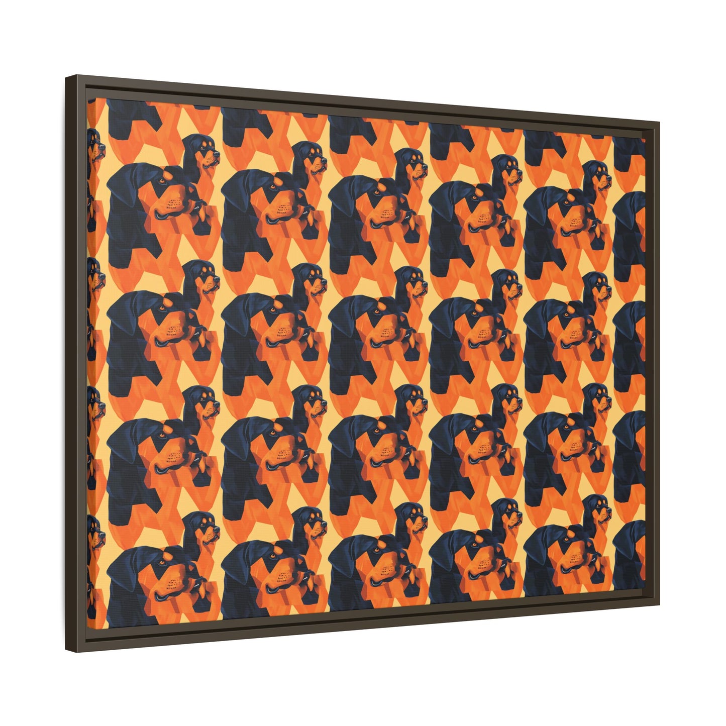 Rottweiler Chic Pawsitivity Matte Canvas, Framed