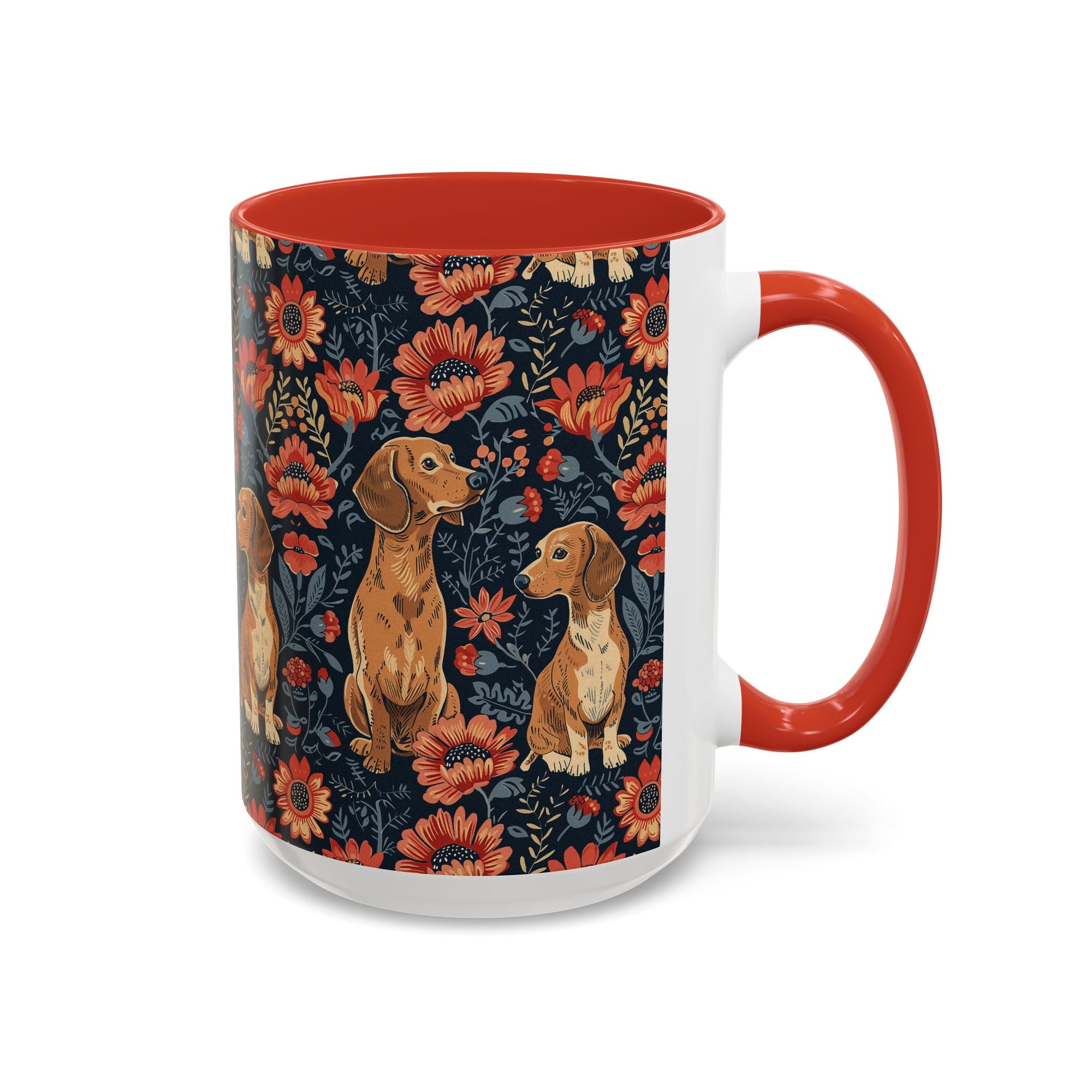 Floral Pawsome Dachsund Delight Accent Coffee Mug