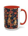 Floral Pawsome Dachsund Delight Accent Coffee Mug