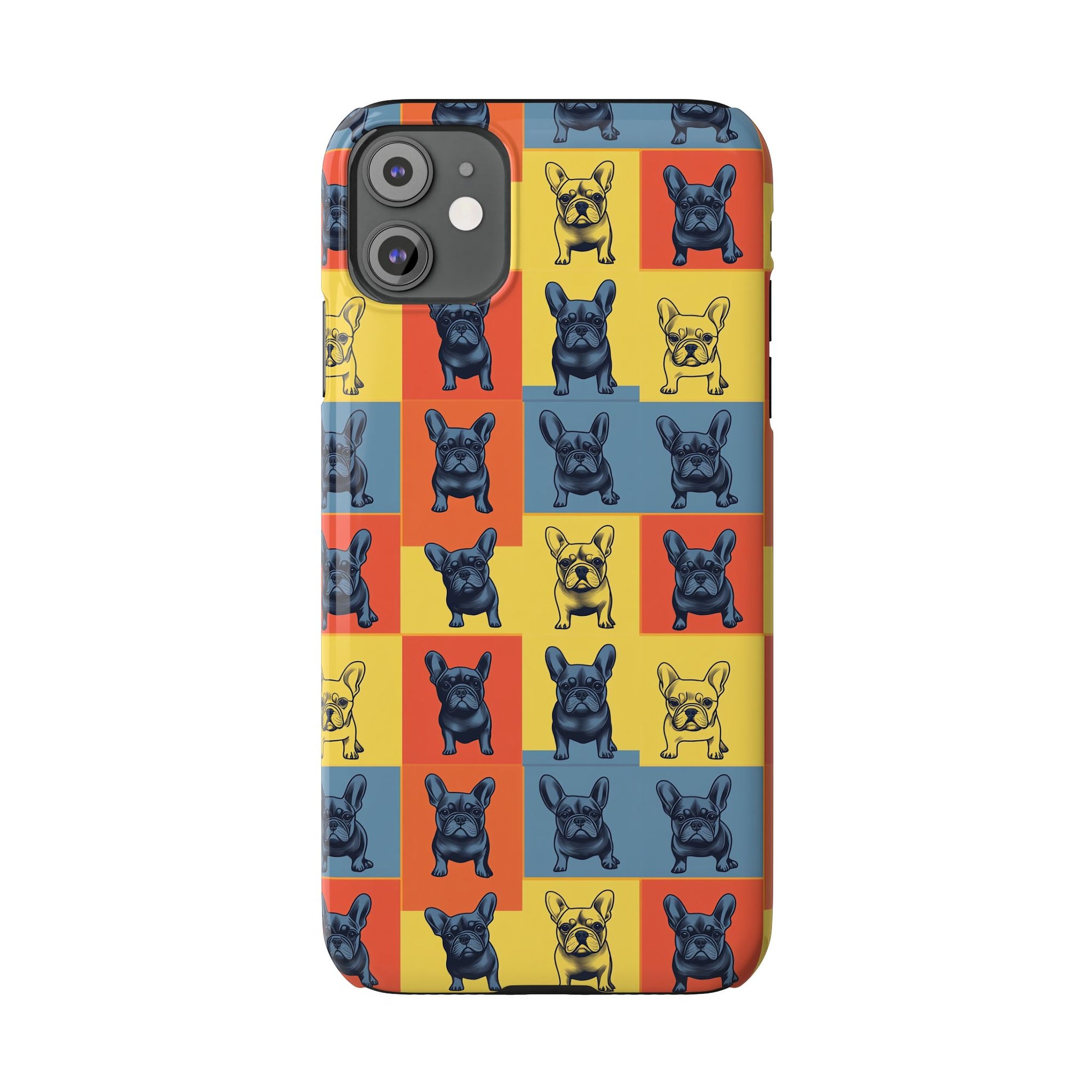 Frenchie Pop Art Pawfection Grid Slim Phone Cases