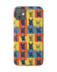 Frenchie Pop Art Pawfection Grid Slim Phone Cases