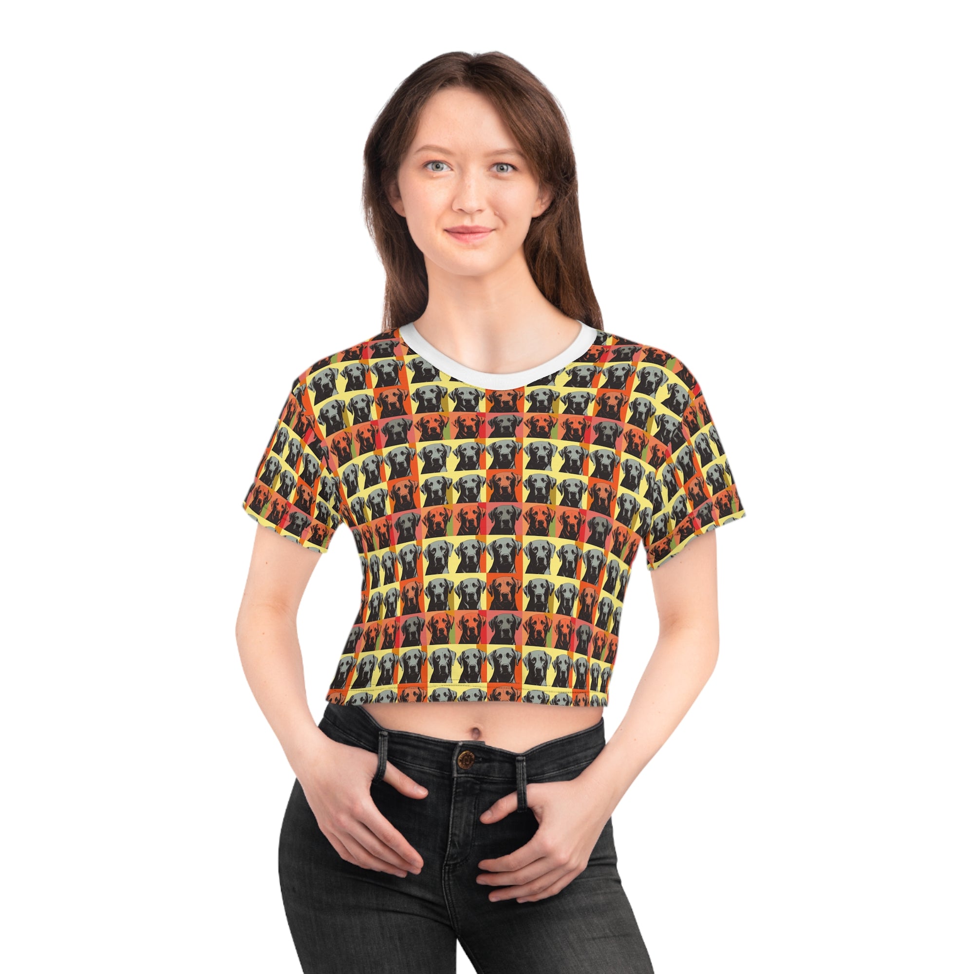 Whimsical Warhol Labrador Crop Tee