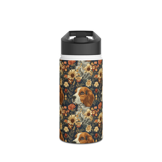 Beagle Blossoms Stainless Steel Water Bottle