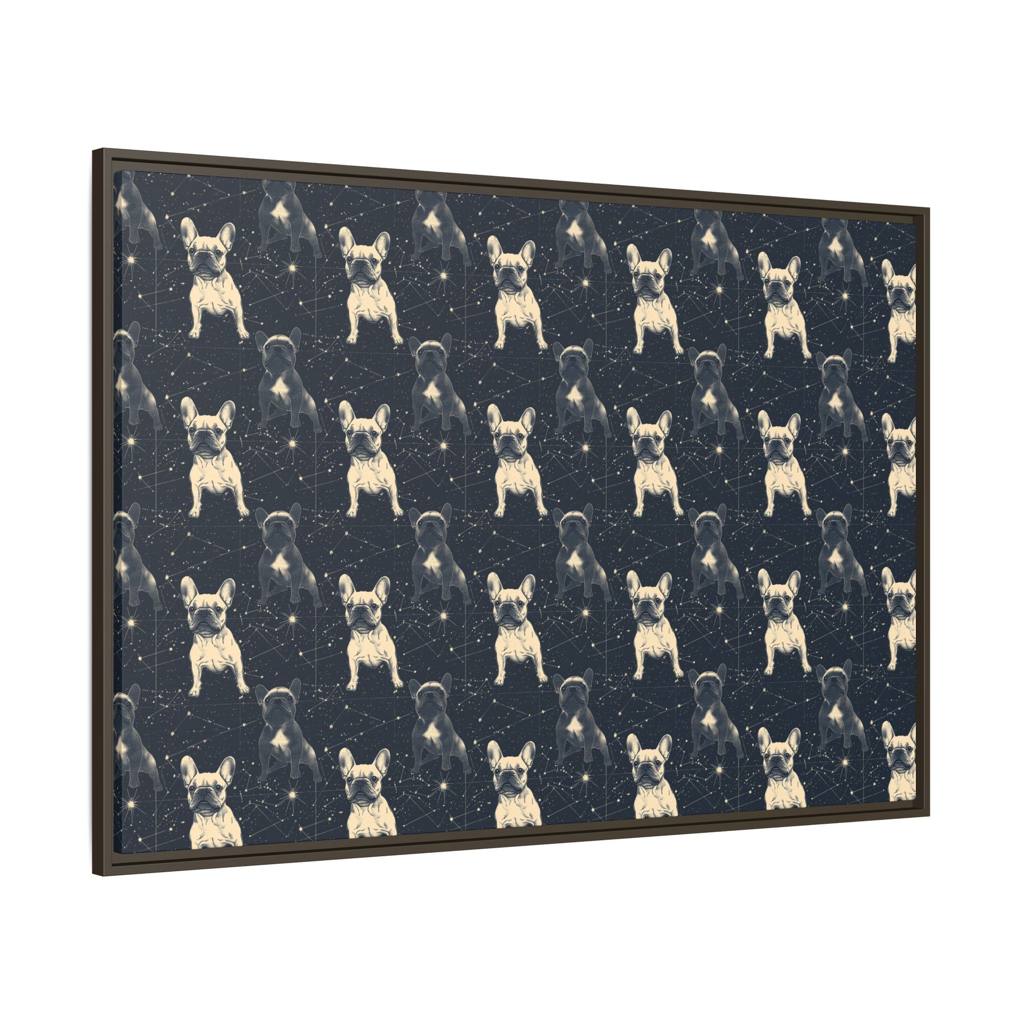 Frenchie Celestial Soar Matte Canvas, Framed