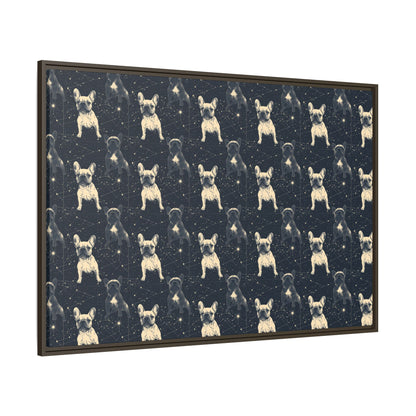 Frenchie Celestial Soar Matte Canvas, Framed