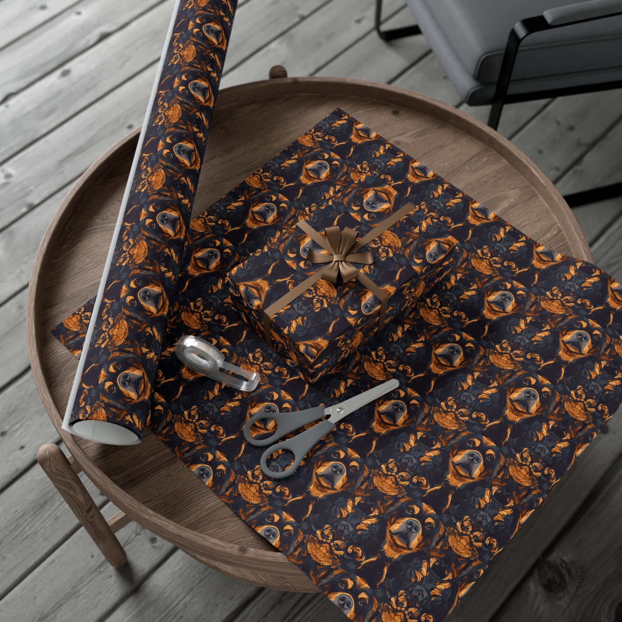 Modern Rottweiler Royalty Gift Wrap Papers