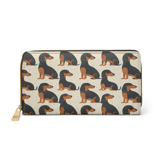 Whimsical Dachsund Dreamcatcher Zipper Wallet