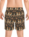 Beagle Blossom Bonanza Men's Mid-Length Swim Shorts