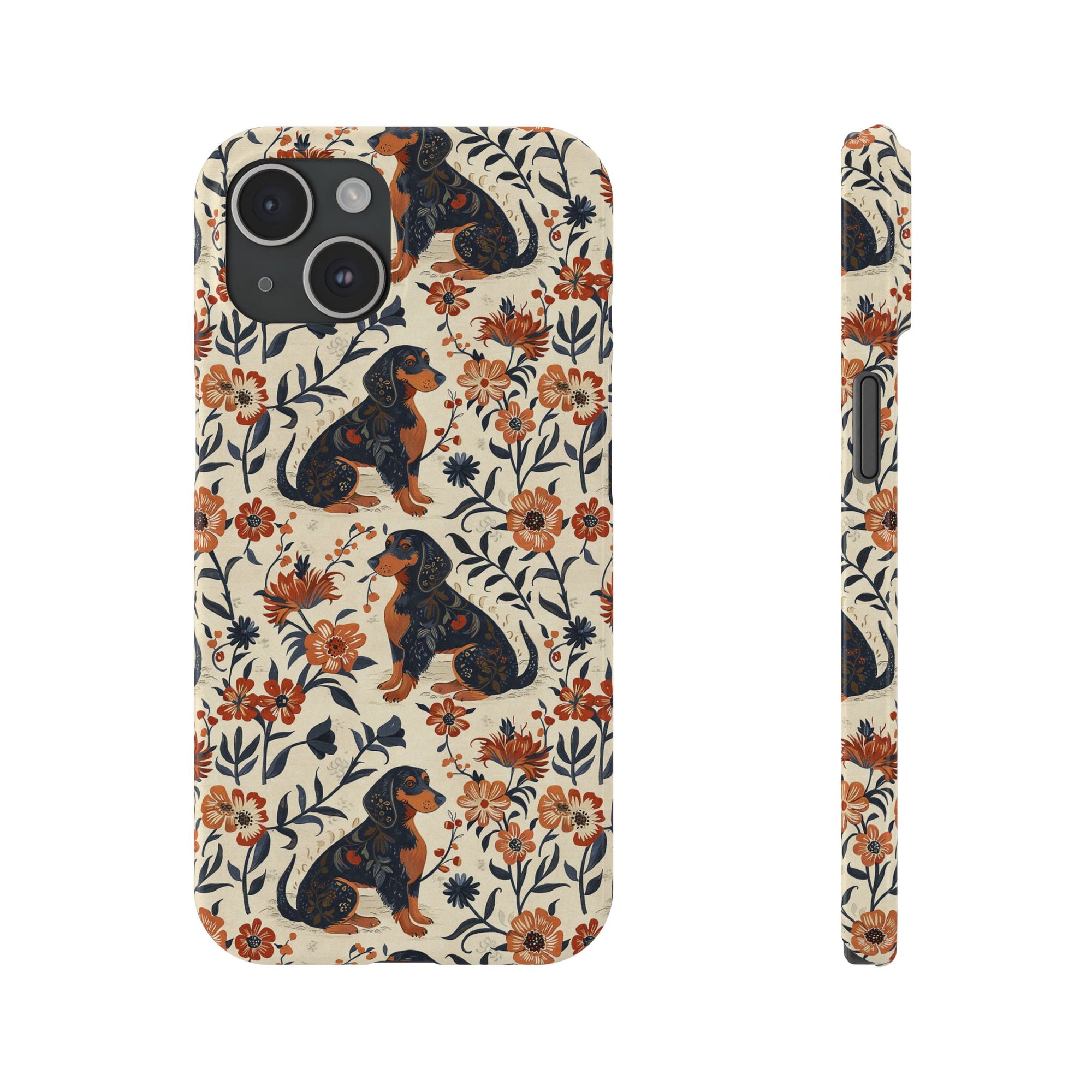 Blossoming Dachshunds Delight Slim Phone Cases