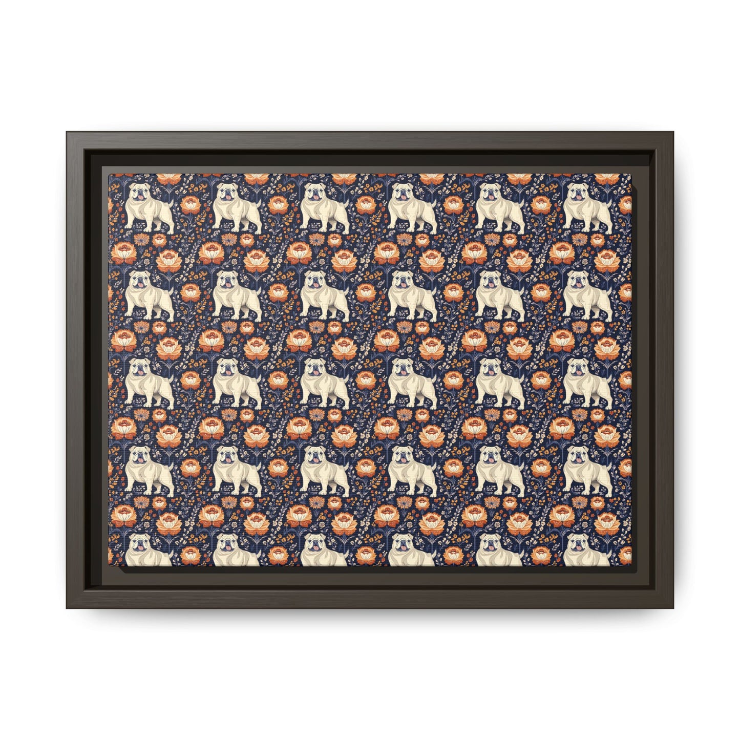 Bulldog Blossom Bonanza Matte Canvas, Framed