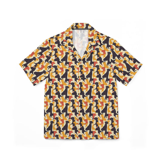 Modern Charm Labrador Chic Men's Hawaiian Camp Shirt