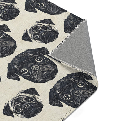 Pug Pizzazz - Modern Geometric Pug Pattern Area Rug