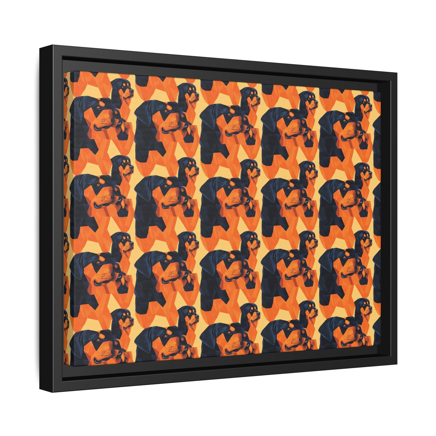 Rottweiler Chic Pawsitivity Matte Canvas, Framed