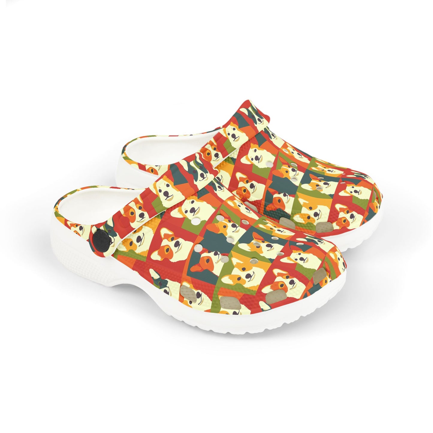 Corgi Chic Popart Pup Kid's Foam Clogs