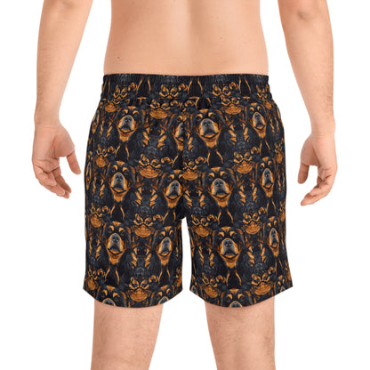 Modern Rottweiler Royalty Men's Mid-Length Swim Shorts