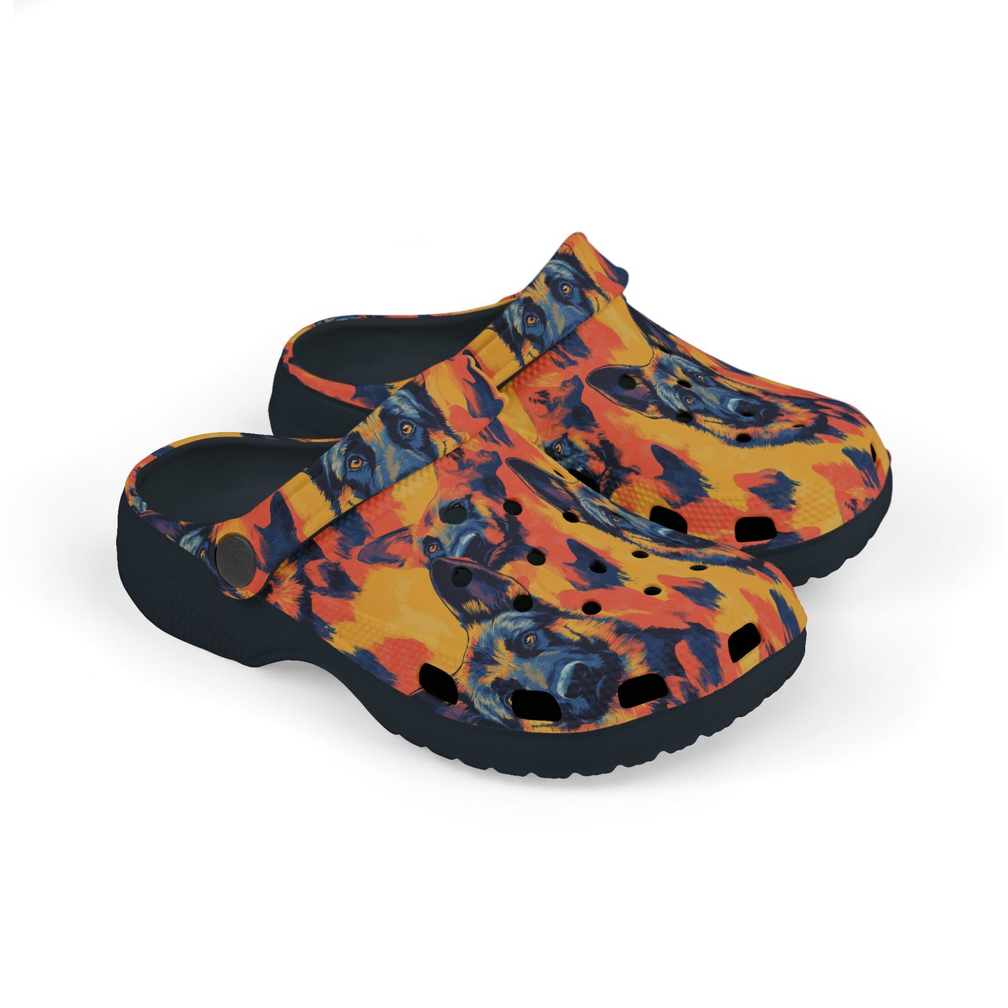 Impressionistic German Shepherds Kid's Foam Clogs