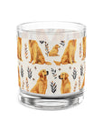 Golden Glamour Paws - Luxe Licks for Regal Retrievers Rocks Glass