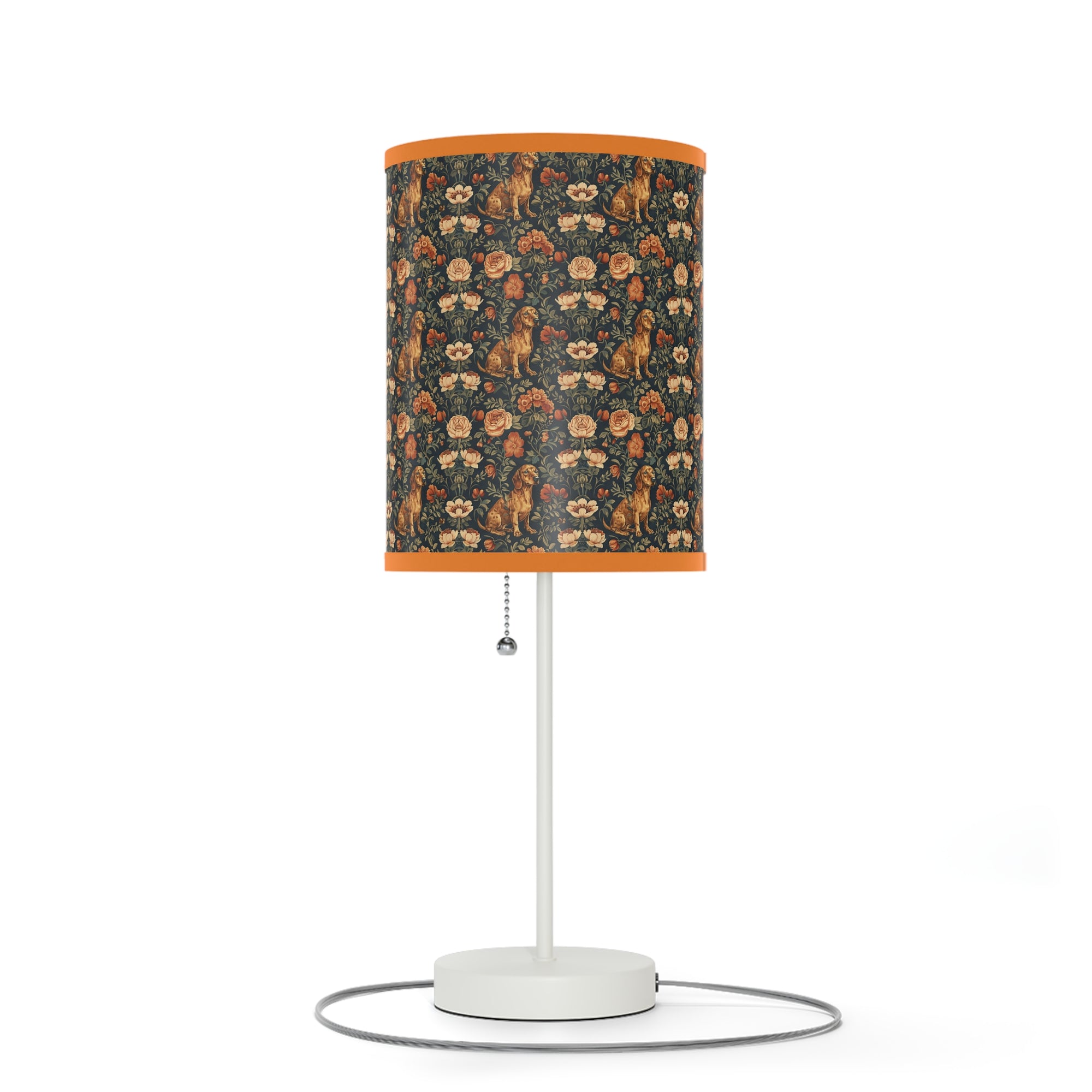 Dazzling Dachsund Blossoms &amp; Foliage Lamp on a Stand