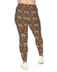 Blooming Pug Paradise Plus Size Leggings