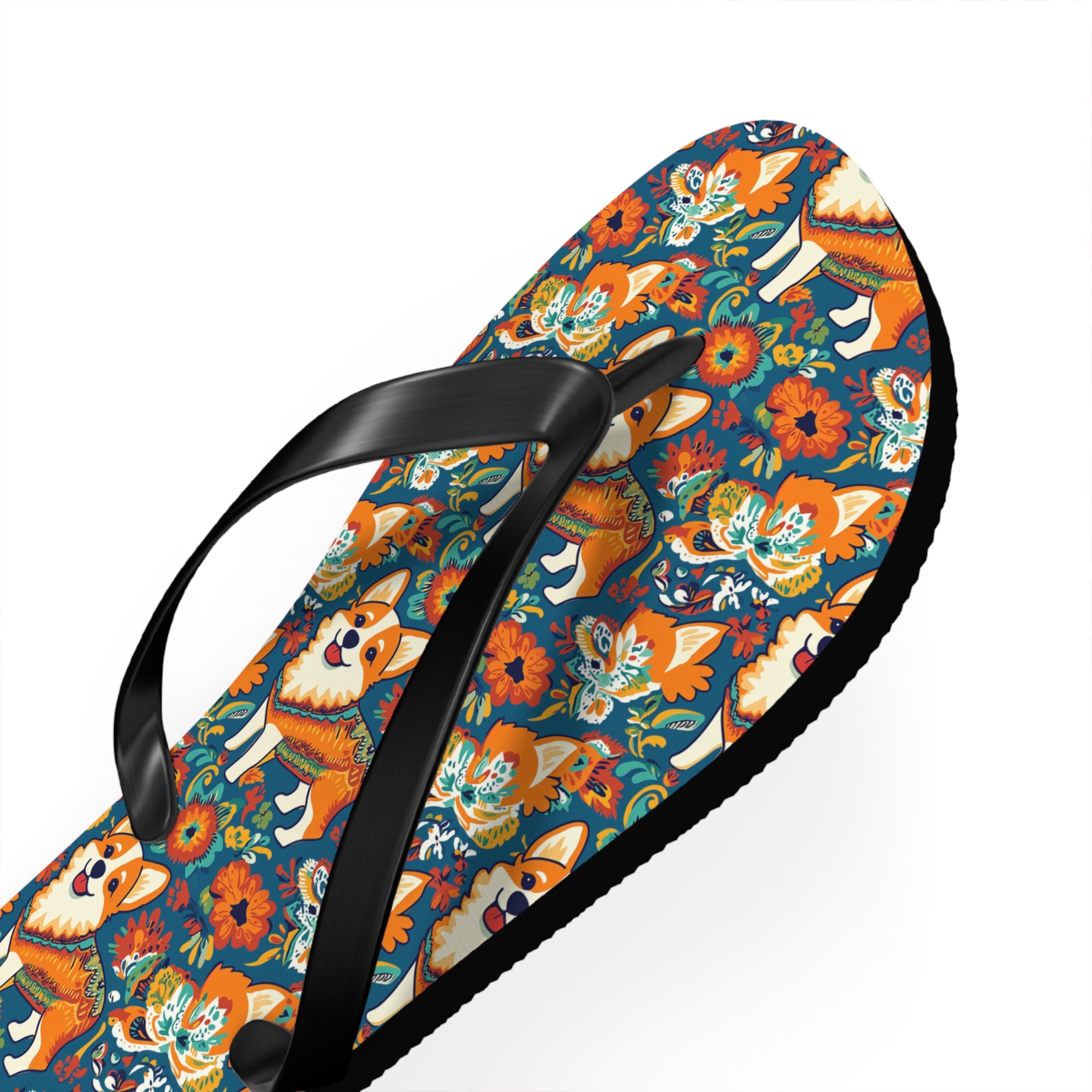 Corgi Carnival Couture Flip Flops