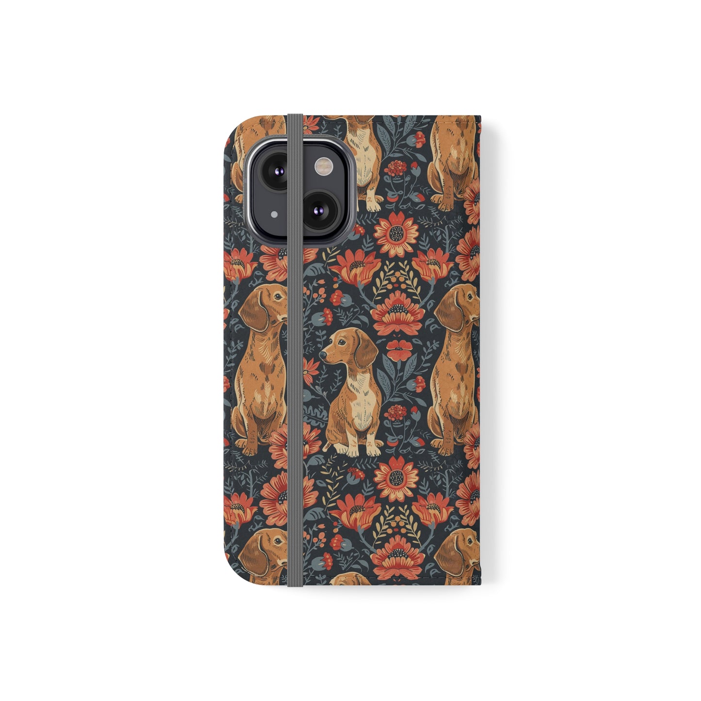 Floral Pawsome Dachsund Delight Flip Cases