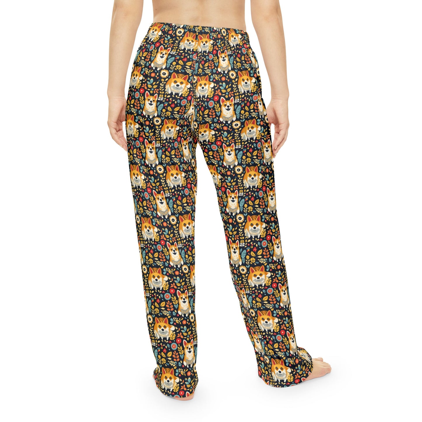 Corgi Rainbow Vine Dream Women's Pajama Pants