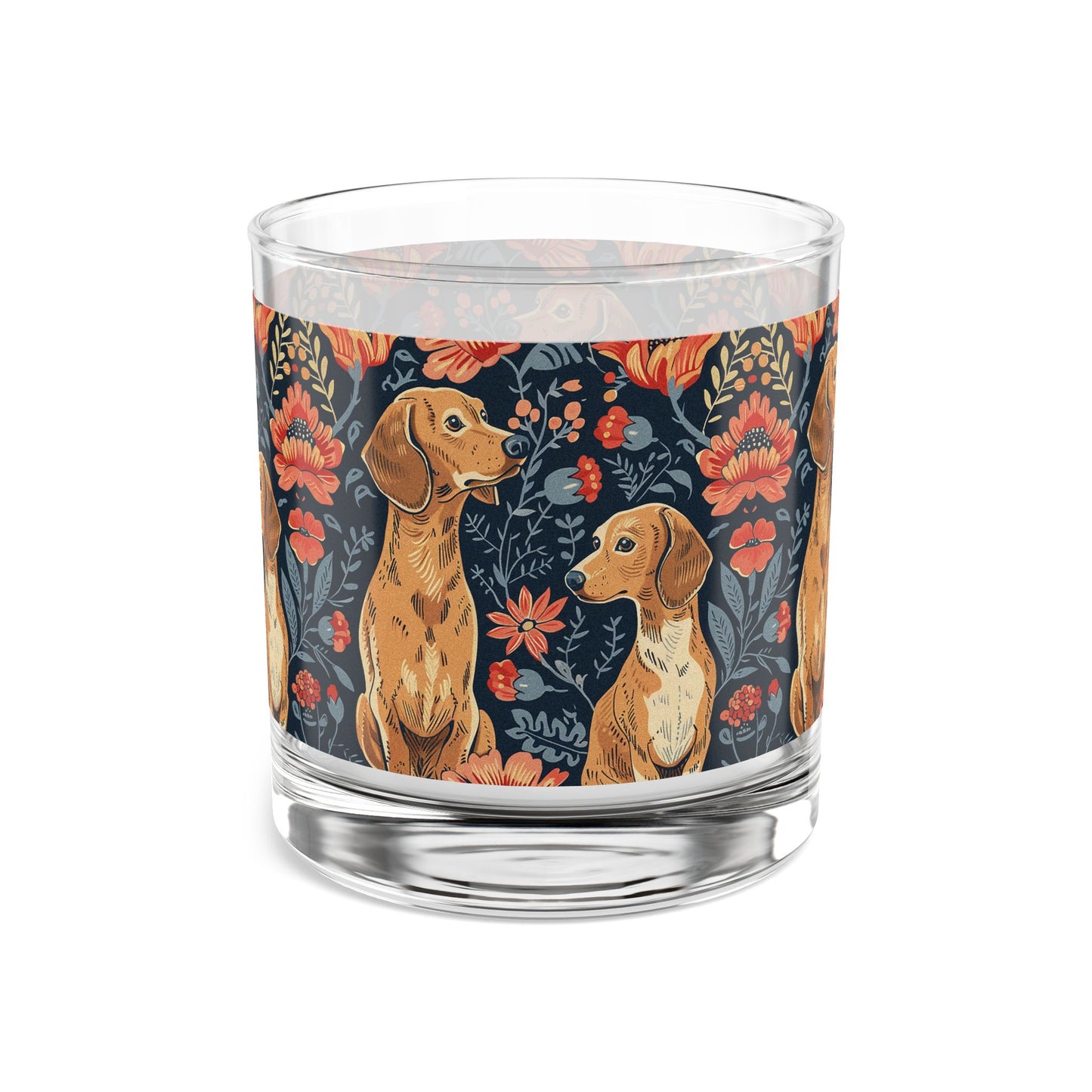 Floral Pawsome Dachsund Delight Rocks Glass