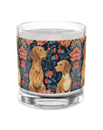 Floral Pawsome Dachsund Delight Rocks Glass