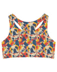 Bloom Pup Frenchietastic Splatter Seamless Sports Bra