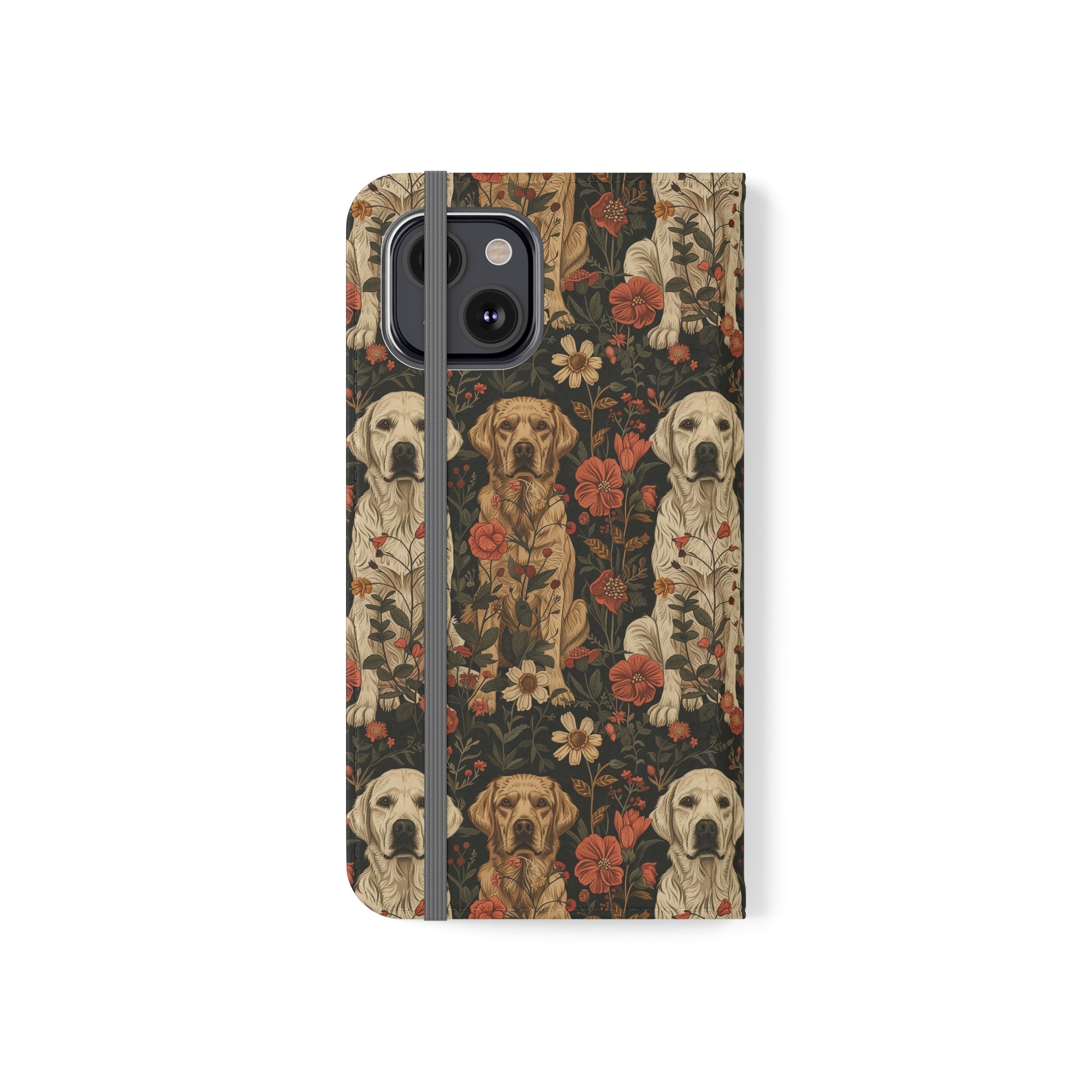 Blossoming Labradors Bouquet Flip Cases